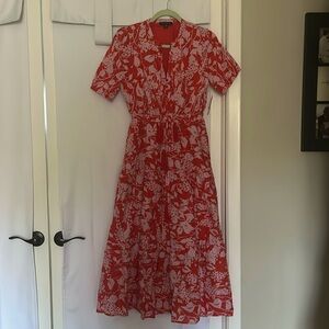 Saks Fifth Avenue XS red floral dress